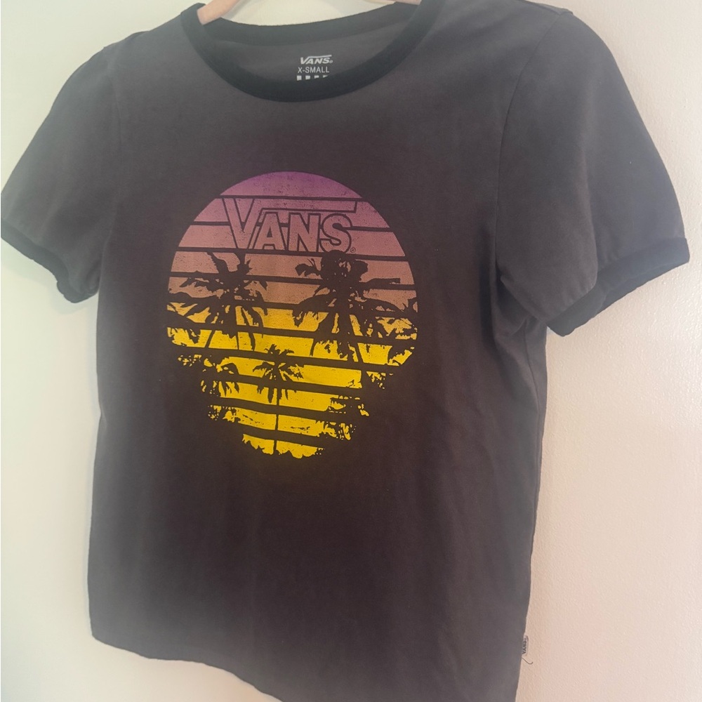 Vans Black T-Shirt with Checkered Logo